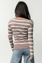 Emilie Ribbed Top | Mocha + Ivory