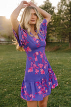 Raya Short Dress | Purple Multi