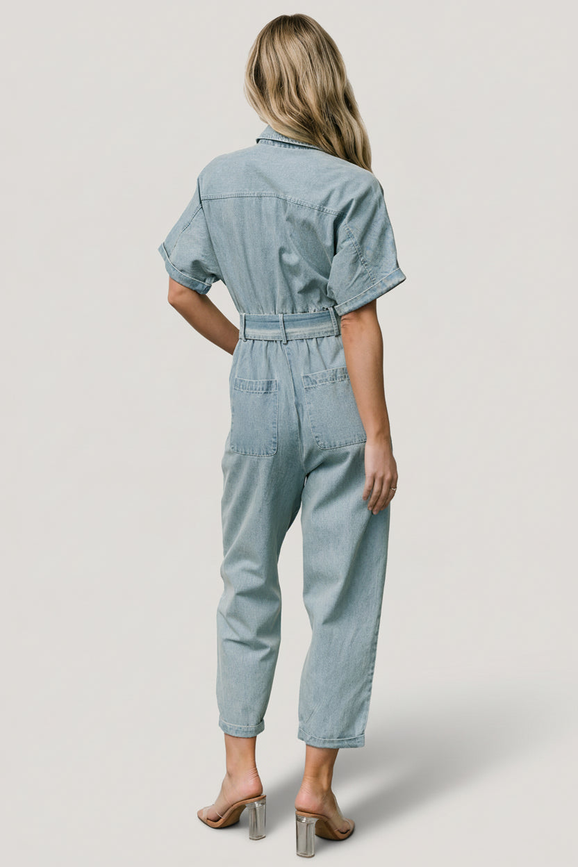 Mateo Button Up Jumpsuit | Denim