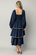 Barcelona Tiered Dress | Navy