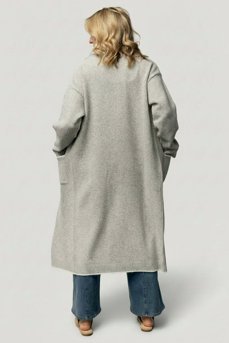 Senna Longline Cardigan | Light Gray