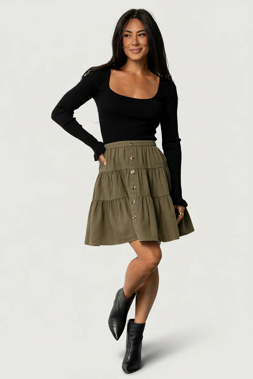 Ebba Short Skirt | Olive