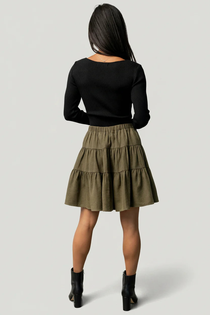 Ebba Short Skirt | Olive