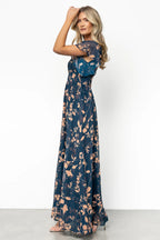 Lynlee Metallic Maxi Dress | Topaz