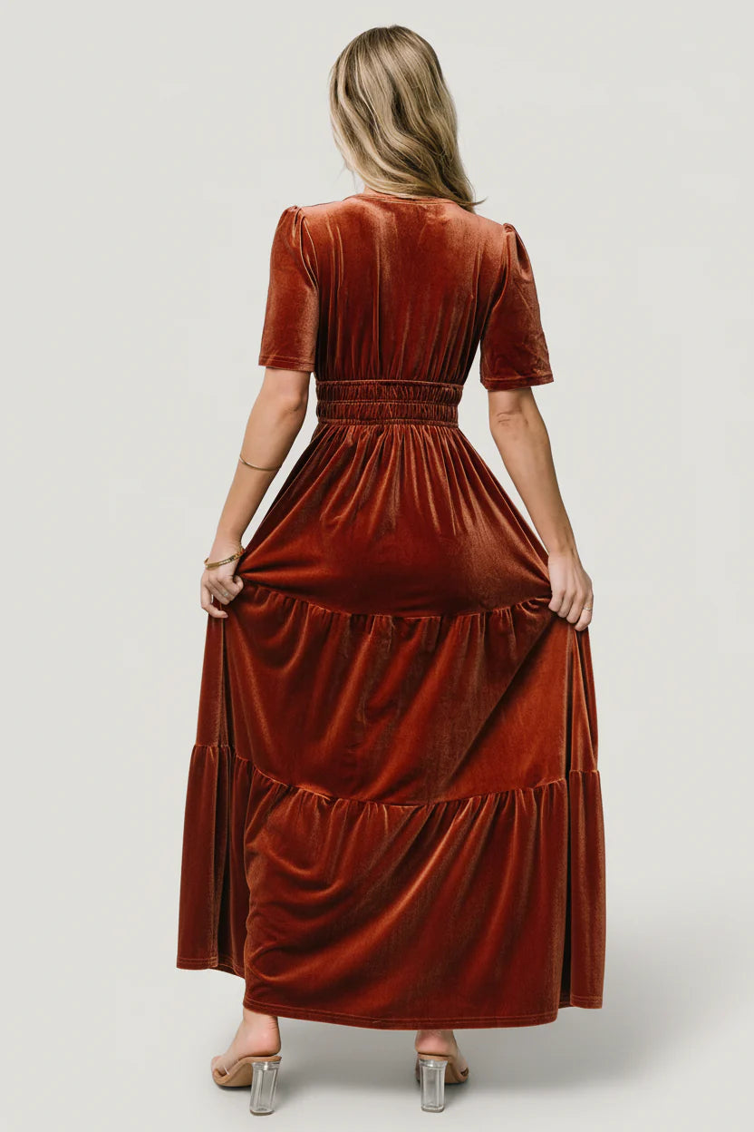 Artemis Velvet Maxi Dress | Dark Spice