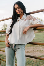 Jordin Embroidered Top | Off White