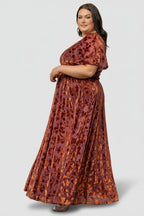 Veronica Velvet Maxi Dress | Rust