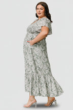 Joanie Smocked Dress | Sage + Off White Floral