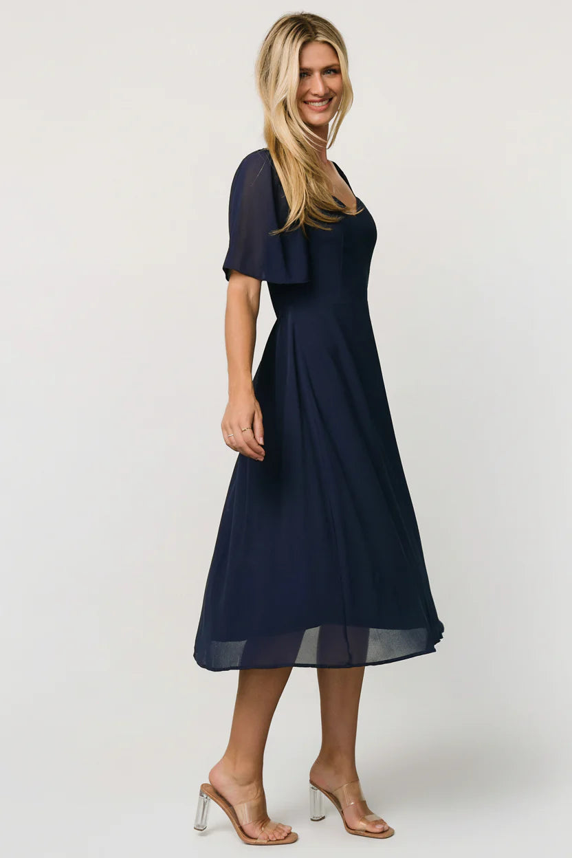 Colette Sweetheart Midi Dress | Navy