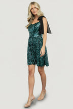 Vega Sequin Short Dress | Teal