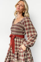 Stina Short Dress | Plaid Multi