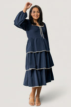 Barcelona Tiered Dress | Navy
