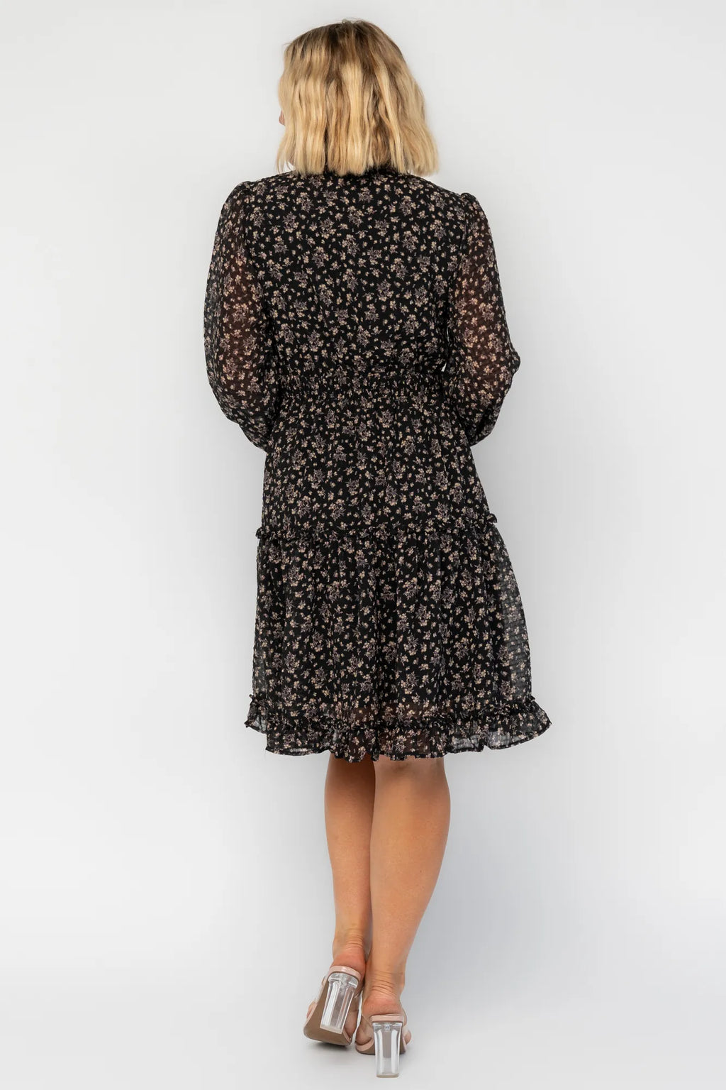 Fairfield Short Dress | Black Floral