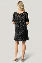 Asta Sequin Shift Dress | Black