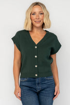Lily Cardigan Sweater Top | Dark Green