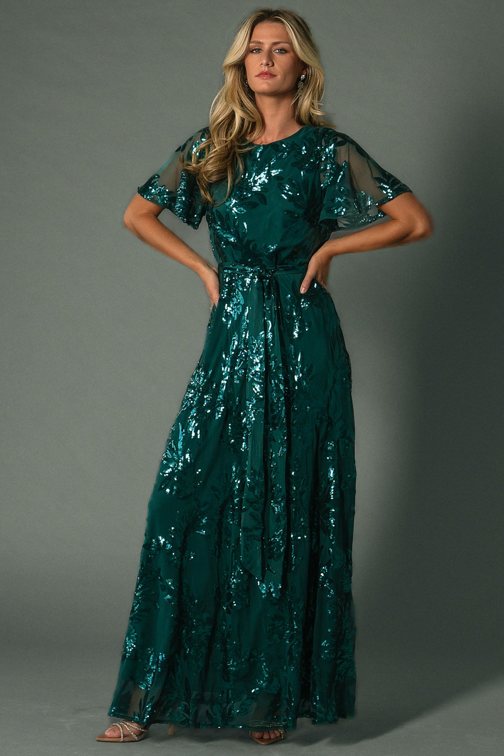Muse Sequin Maxi Dress | Emerald