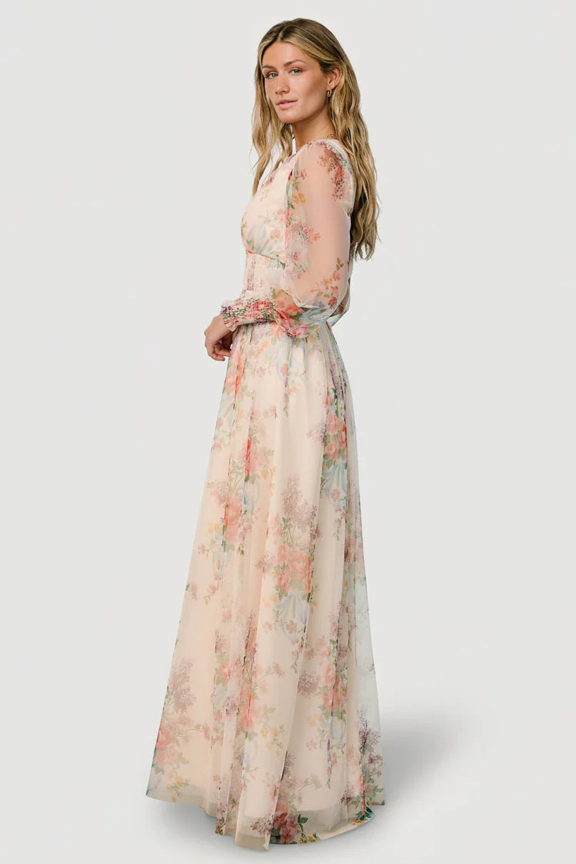 Layla Tulle Maxi Dress | Romantic Floral