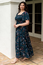 Southampton Smocked Maxi Dress | Jade Blossom