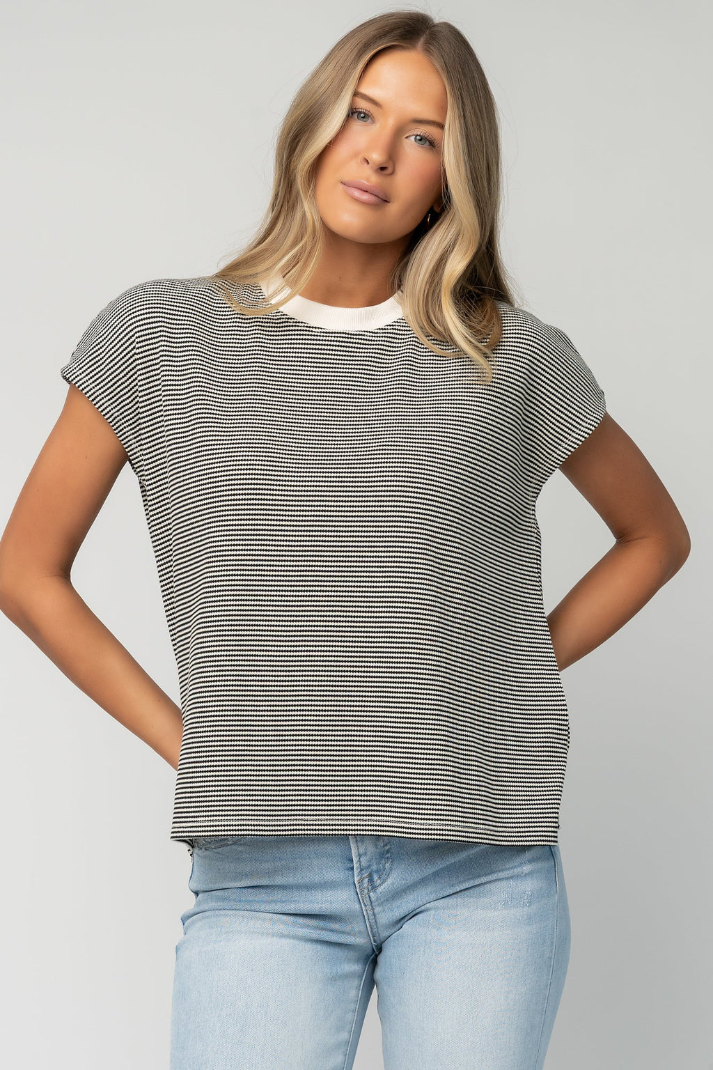 Millie Striped Top | Black + White