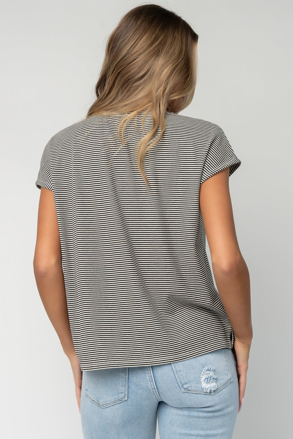 Millie Striped Top | Black + White
