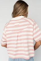 Ruby Striped Top | Pink + White