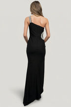 Maxine One Shoulder Gown | Black