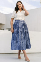 Alejandra Midi Skirt | Blue Floral