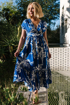 Rosa Midi Dress | Cobalt Print