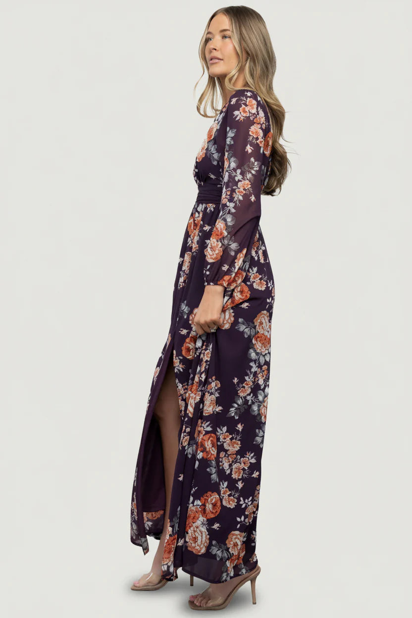 Adira Maxi Dress | Plum Floral