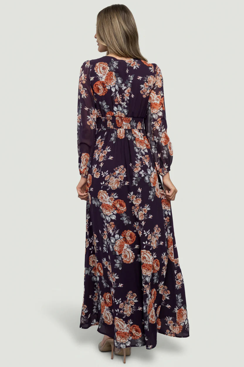 Adira Maxi Dress | Plum Floral