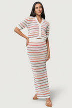 Viento Button Up Cardigan | Multi Stripe