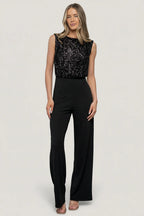 Niya Sequin Jumpsuit | Black
