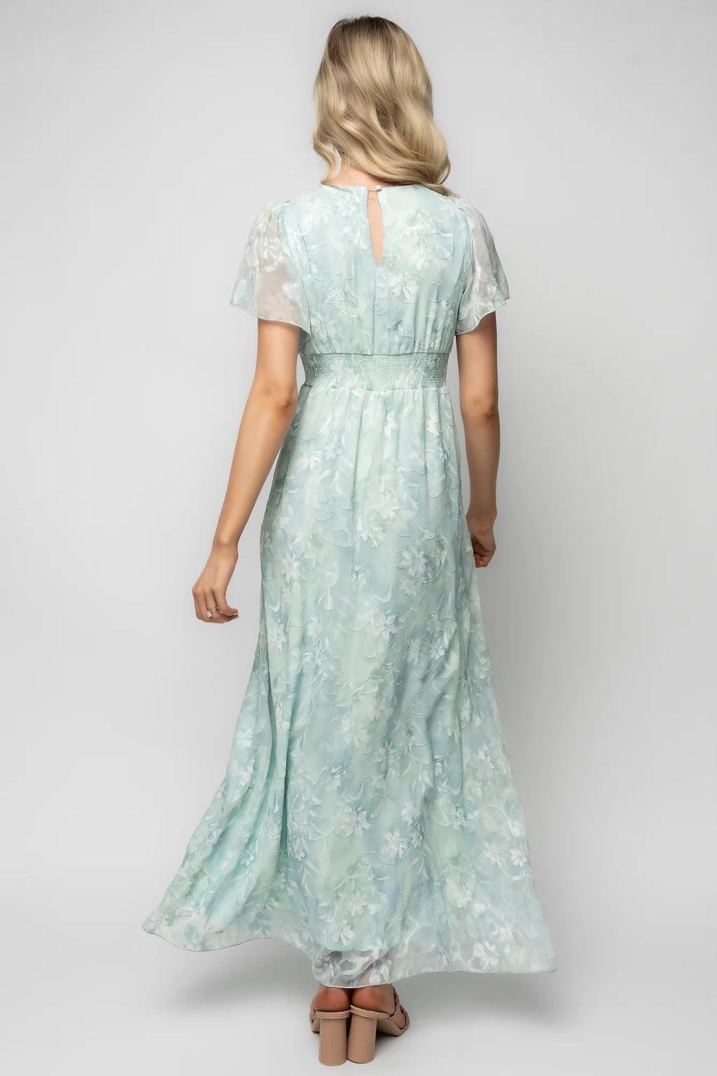 Soline Maxi Dress | Light Teal Floral
