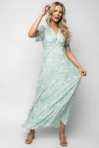 Soline Maxi Dress | Light Teal Floral