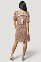 Asta Sequin Shift Dress | Rose Gold