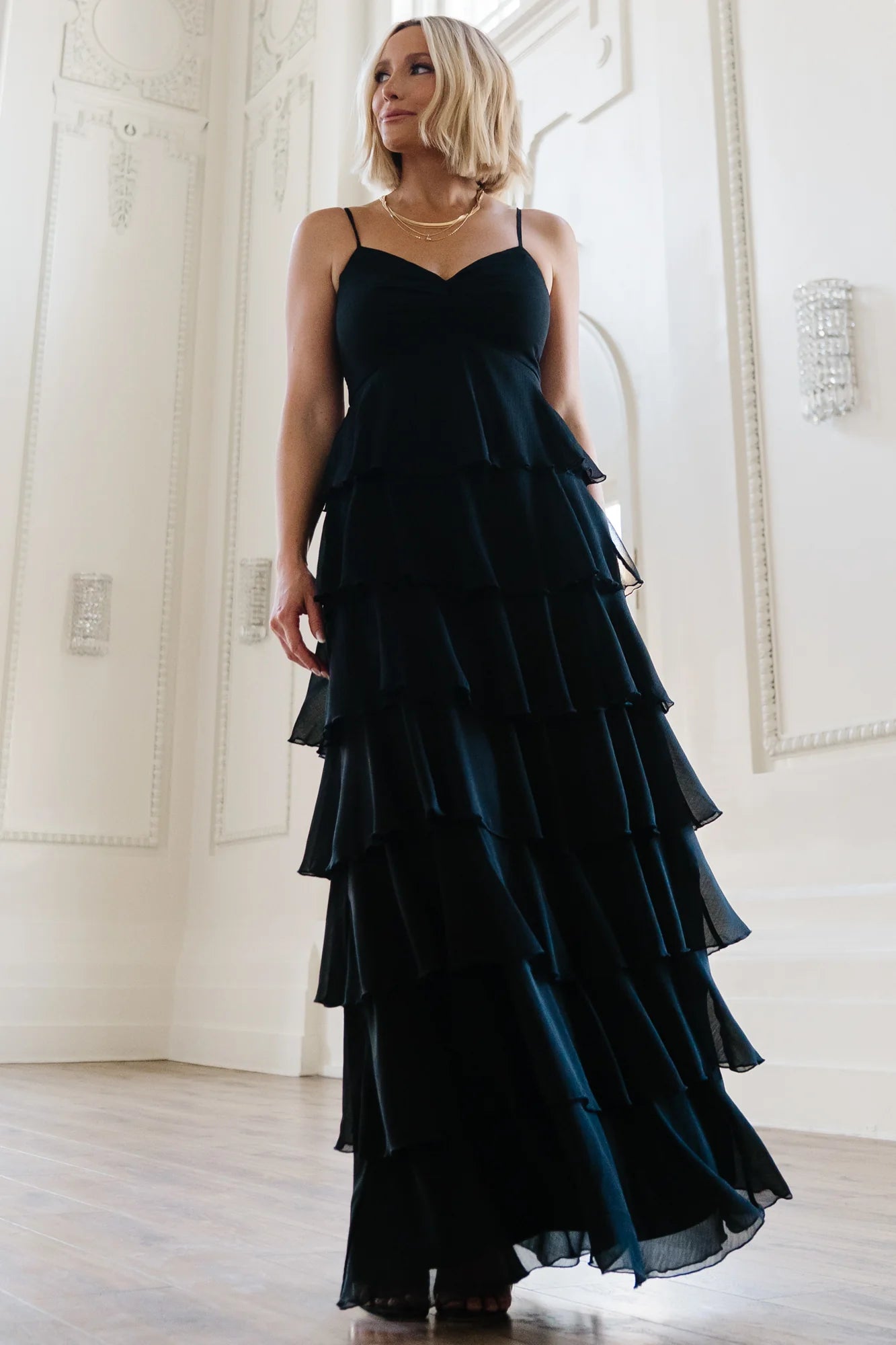 Tiana Tiered Maxi Dress | Black