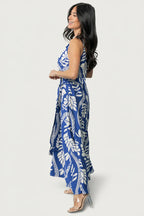 Sofía Maxi Dress | Cobalt + White