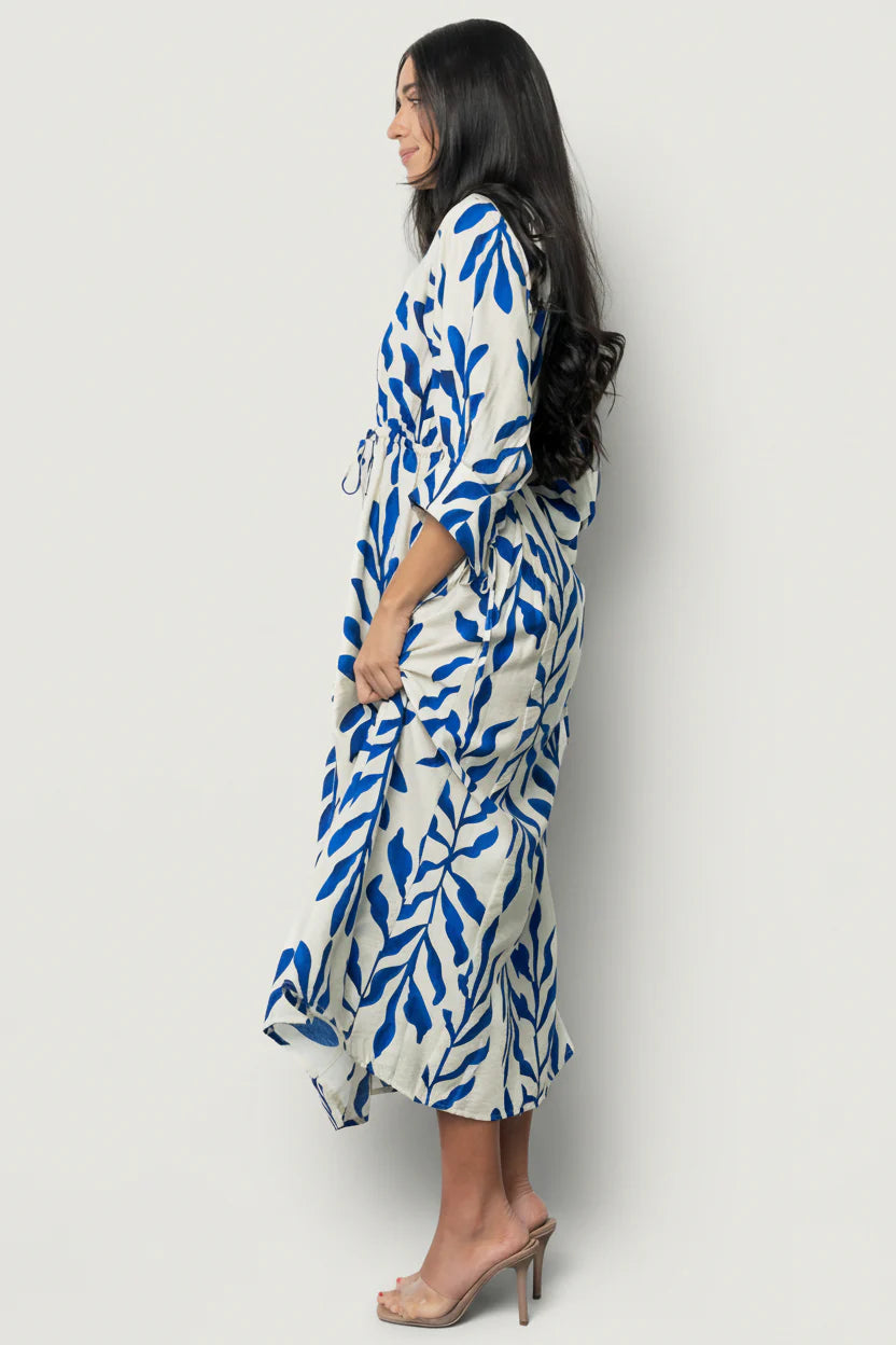 Málaga Midi Dress | Cobalt Print