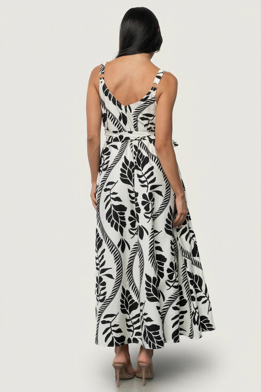 Sofía Maxi Dress | Ivory + Black