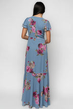 Willa Maxi Dress | Slate Blue Floral