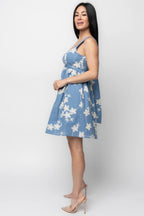 Ivy Short Dress | Blue + White