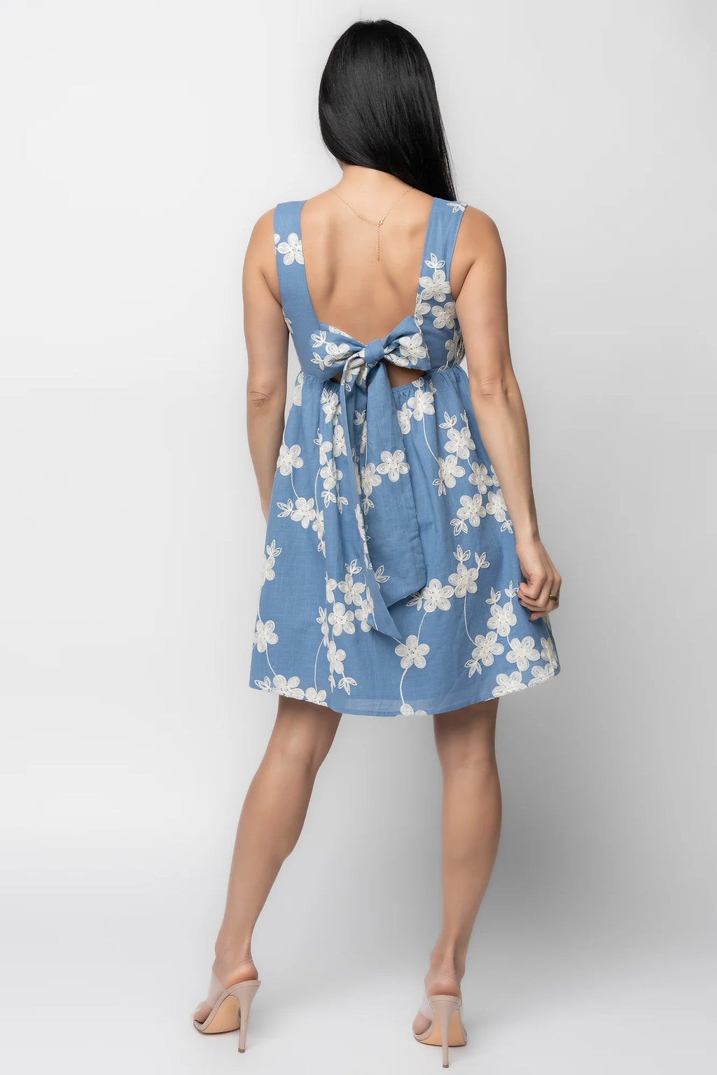 Ivy Short Dress | Blue + White