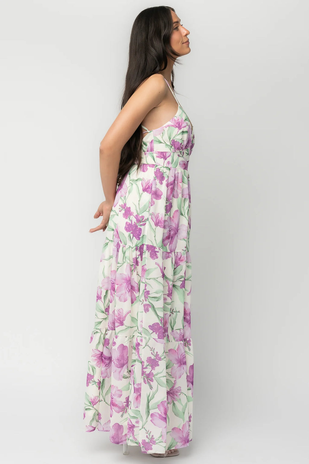 Lina Maxi Dress | Purple + White Floral