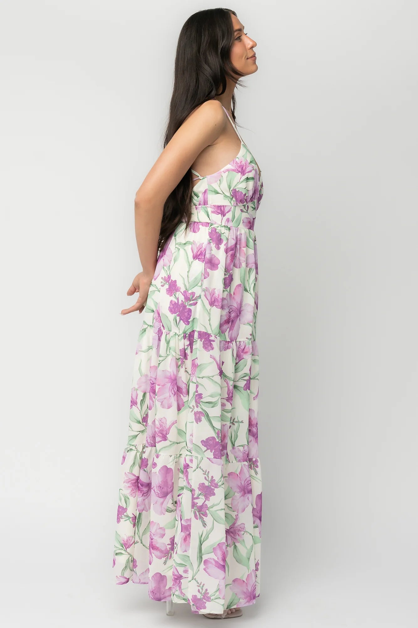 Lina Maxi Dress | Purple + White Floral
