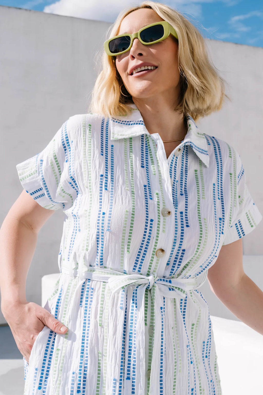 Jimena Midi Dress | Blue + Green Print
