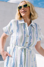 Jimena Midi Dress | Blue + Green Print