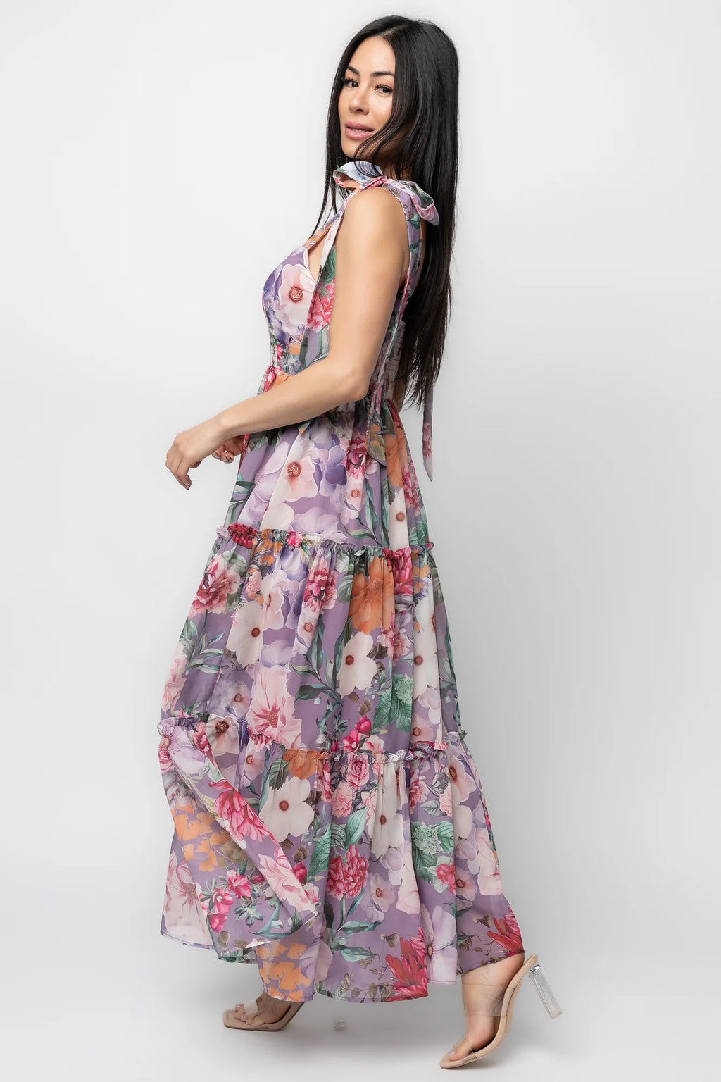 Anita Maxi Dress | Lavender Multi Print