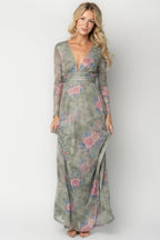 Fable Mesh Maxi Dress | Dusty Sage Floral