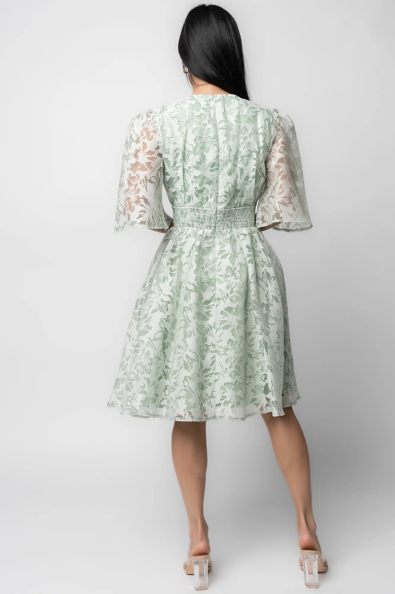 Bonnie Short Dress | Sage Floral