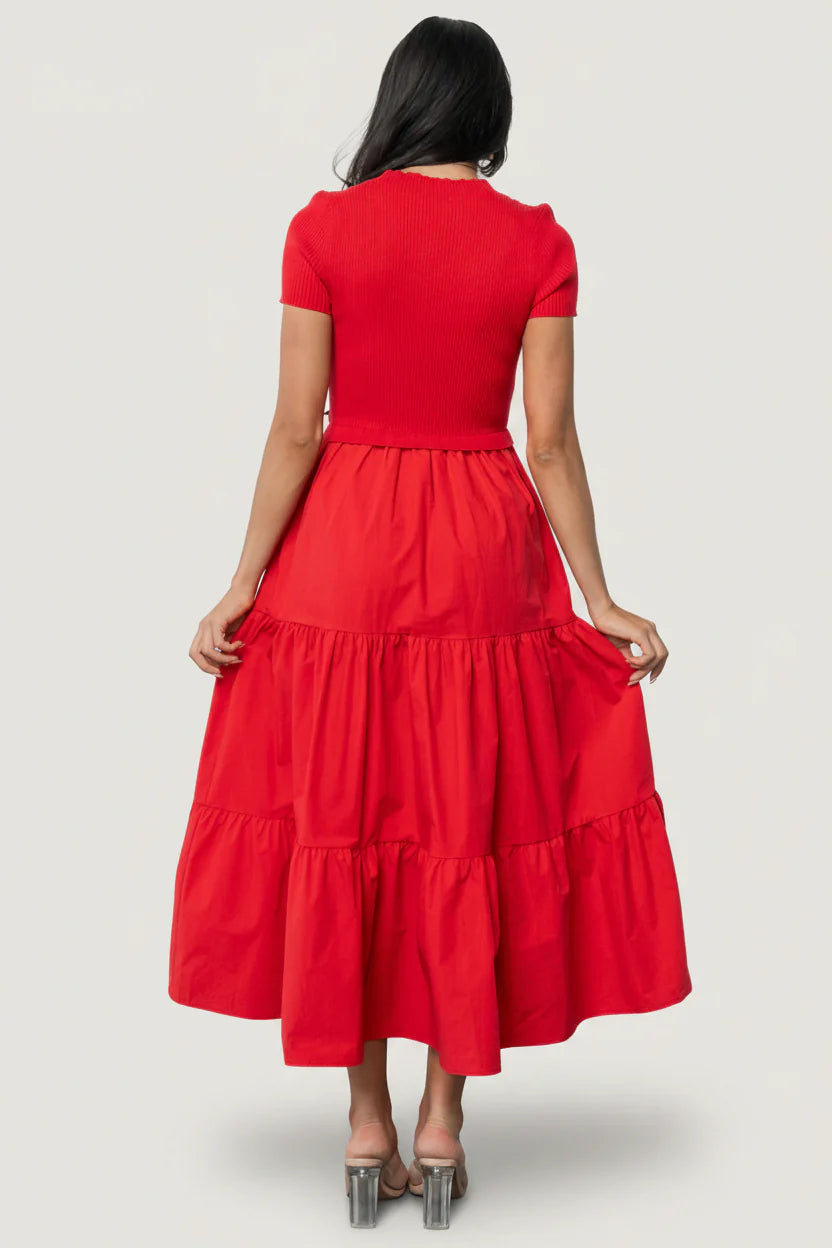 Devotion Tiered Dress | Red